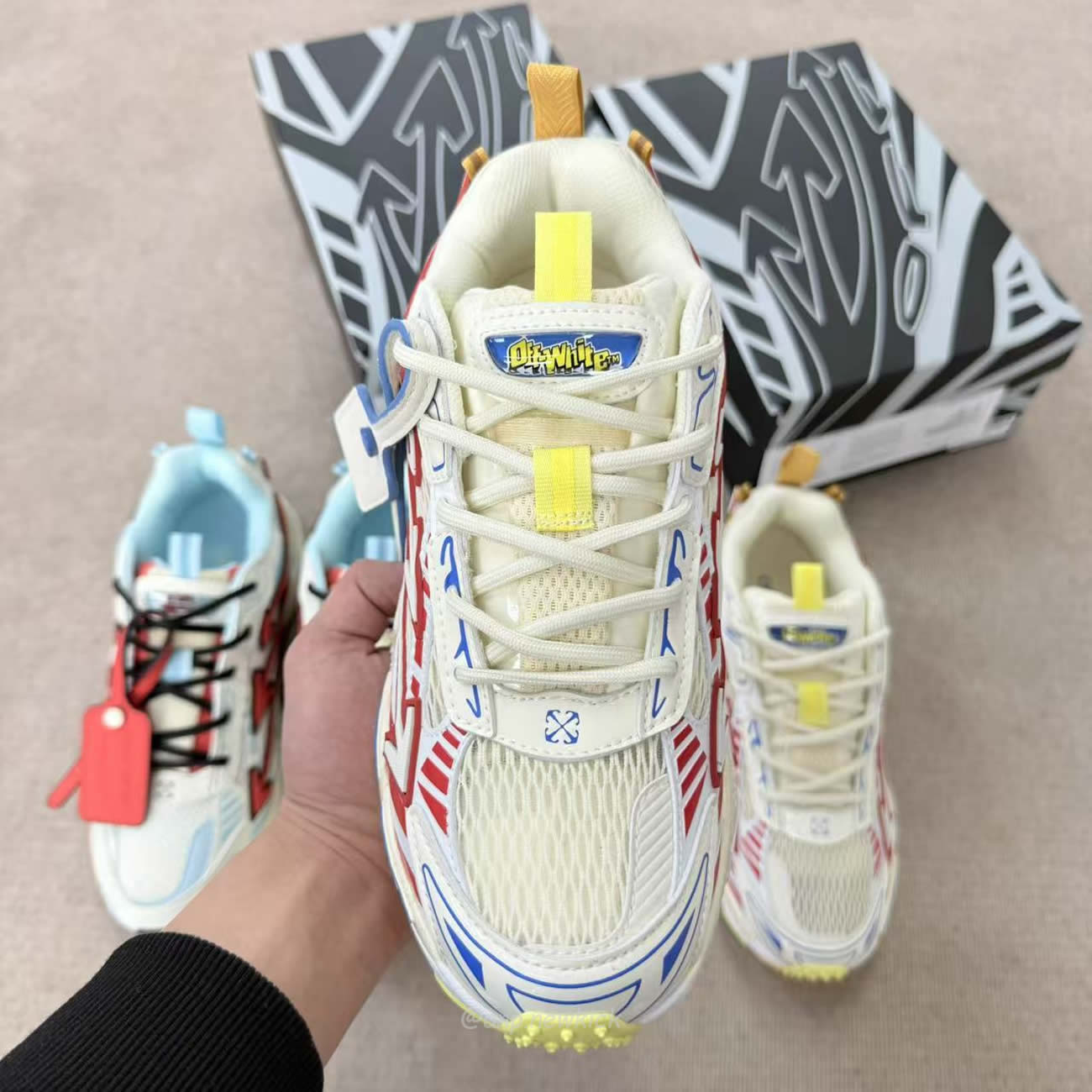 Off White Be Right Back Arrow Lace Up Sneakers (17) - www.newkick.vip